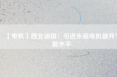 【電機(jī)】西北油田:引進(jìn)永磁電機(jī)提升節(jié)能水平 - TECO東元電機(jī) | 變頻器·伺服電機(jī)·減速機(jī)·電機(jī)解決方案
