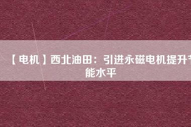 【電機(jī)】西北油田:引進(jìn)永磁電機(jī)提升節(jié)能水平 - TECO東元電機(jī) | 變頻器·伺服電機(jī)·減速機(jī)·電機(jī)解決方案