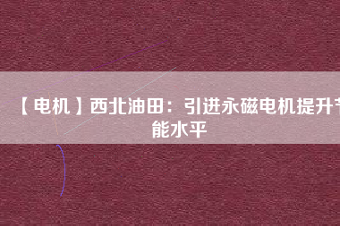 【電機(jī)】西北油田:引進(jìn)永磁電機(jī)提升節(jié)能水平 - TECO東元電機(jī) | 變頻器·伺服電機(jī)·減速機(jī)·電機(jī)解決方案