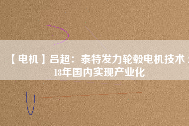 【電機(jī)】呂超：泰特發(fā)力輪轂電機(jī)技術(shù) 2018年國內(nèi)實現(xiàn)產(chǎn)業(yè)化 - TECO東元電機(jī) | 變頻器·伺服電機(jī)·減速機(jī)·電機(jī)解決方案