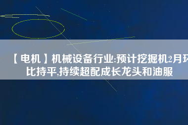【電機】機械設備行業(yè):預計挖掘機2月環(huán)比持平,持續(xù)超配成長龍頭和油服 - TECO東元電機 | 變頻器·伺服電機·減速機·電機解決方案