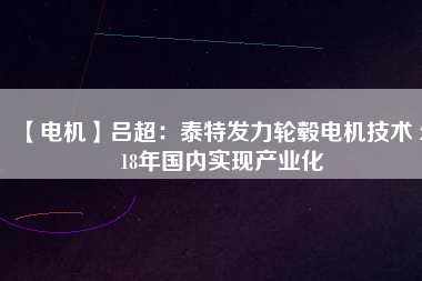 【電機(jī)】呂超：泰特發(fā)力輪轂電機(jī)技術(shù) 2018年國內(nèi)實現(xiàn)產(chǎn)業(yè)化 - TECO東元電機(jī) | 變頻器·伺服電機(jī)·減速機(jī)·電機(jī)解決方案