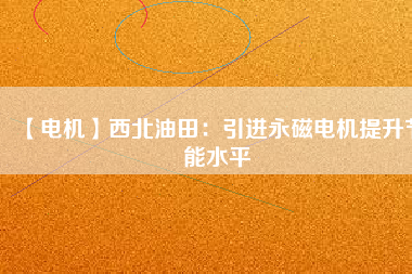 【電機(jī)】西北油田:引進(jìn)永磁電機(jī)提升節(jié)能水平 - TECO東元電機(jī) | 變頻器·伺服電機(jī)·減速機(jī)·電機(jī)解決方案