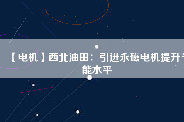 【電機(jī)】西北油田:引進(jìn)永磁電機(jī)提升節(jié)能水平 - TECO東元電機(jī) | 變頻器·伺服電機(jī)·減速機(jī)·電機(jī)解決方案
