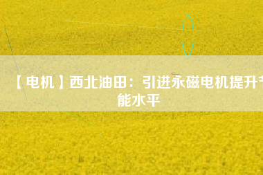 【電機(jī)】西北油田:引進(jìn)永磁電機(jī)提升節(jié)能水平 - TECO東元電機(jī) | 變頻器·伺服電機(jī)·減速機(jī)·電機(jī)解決方案