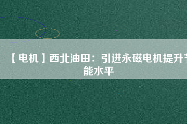 【電機(jī)】西北油田:引進(jìn)永磁電機(jī)提升節(jié)能水平 - TECO東元電機(jī) | 變頻器·伺服電機(jī)·減速機(jī)·電機(jī)解決方案