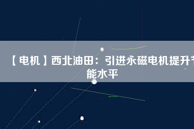 【電機(jī)】西北油田:引進(jìn)永磁電機(jī)提升節(jié)能水平 - TECO東元電機(jī) | 變頻器·伺服電機(jī)·減速機(jī)·電機(jī)解決方案