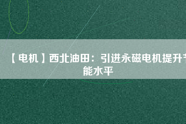 【電機(jī)】西北油田:引進(jìn)永磁電機(jī)提升節(jié)能水平 - TECO東元電機(jī) | 變頻器·伺服電機(jī)·減速機(jī)·電機(jī)解決方案