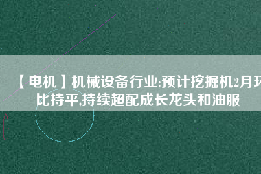 【電機】機械設備行業(yè):預計挖掘機2月環(huán)比持平,持續(xù)超配成長龍頭和油服 - TECO東元電機 | 變頻器·伺服電機·減速機·電機解決方案