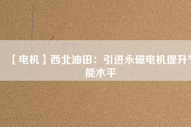 【電機(jī)】西北油田:引進(jìn)永磁電機(jī)提升節(jié)能水平 - TECO東元電機(jī) | 變頻器·伺服電機(jī)·減速機(jī)·電機(jī)解決方案
