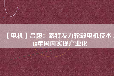 【電機(jī)】呂超：泰特發(fā)力輪轂電機(jī)技術(shù) 2018年國內(nèi)實現(xiàn)產(chǎn)業(yè)化 - TECO東元電機(jī) | 變頻器·伺服電機(jī)·減速機(jī)·電機(jī)解決方案