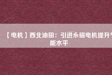 【電機(jī)】西北油田:引進(jìn)永磁電機(jī)提升節(jié)能水平 - TECO東元電機(jī) | 變頻器·伺服電機(jī)·減速機(jī)·電機(jī)解決方案