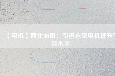 【電機(jī)】西北油田:引進(jìn)永磁電機(jī)提升節(jié)能水平 - TECO東元電機(jī) | 變頻器·伺服電機(jī)·減速機(jī)·電機(jī)解決方案