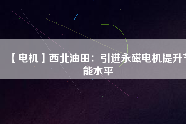 【電機(jī)】西北油田:引進(jìn)永磁電機(jī)提升節(jié)能水平 - TECO東元電機(jī) | 變頻器·伺服電機(jī)·減速機(jī)·電機(jī)解決方案