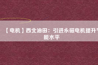 【電機(jī)】西北油田:引進(jìn)永磁電機(jī)提升節(jié)能水平 - TECO東元電機(jī) | 變頻器·伺服電機(jī)·減速機(jī)·電機(jī)解決方案